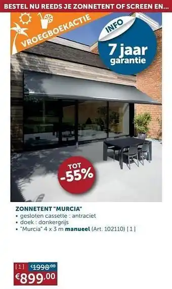 Zelfbouwmarkt Zonnetent murcia aanbieding