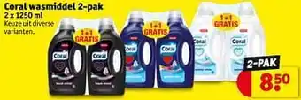 Kruidvat Coral wasmiddel 1250ml aanbieding