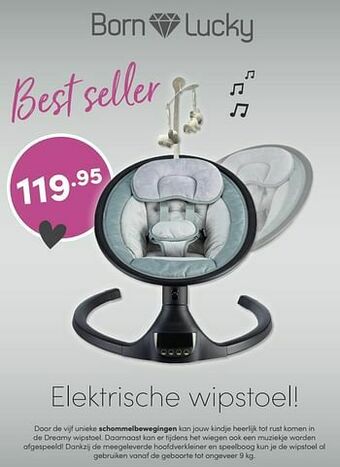 Baby & Tiener Born lucky elektrische wipstoel aanbieding