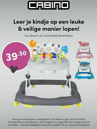 Baby & Tiener Cabino loopstoel aanbieding