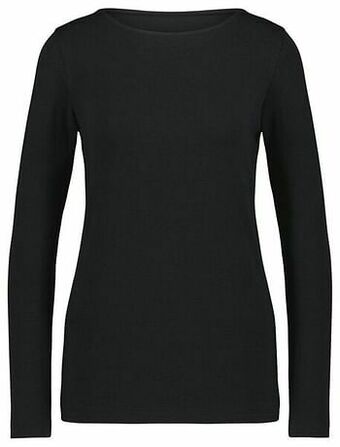 HEMA HEMA Dames T-shirt Boothals Zwart (zwart) aanbieding