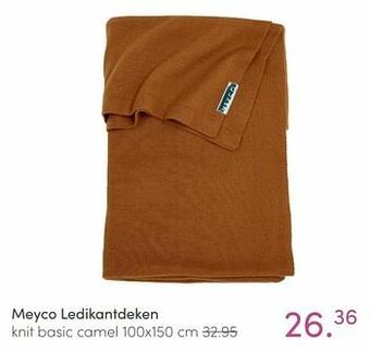 Baby & Tiener Meyco ledikantdeken knit basic camel aanbieding