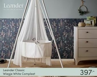 Baby & Tiener Leander classic wiegje white compleet aanbieding
