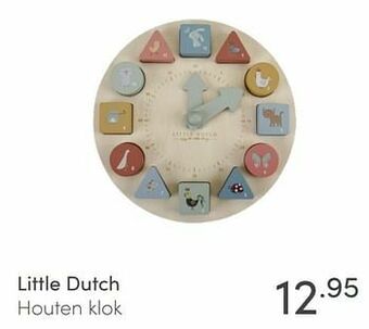Baby & Tiener Little dutch houten klok aanbieding
