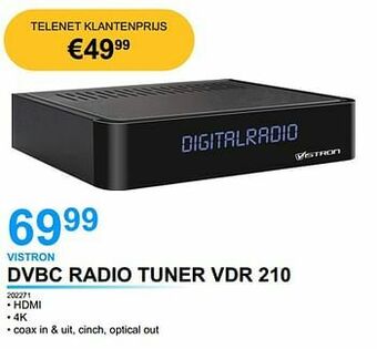 AUVA Vistron dvbc radio tuner vdr 210 aanbieding