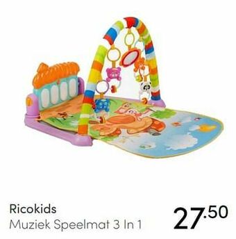 Baby & Tiener Ricokids muziek speelmat 3 in 1 aanbieding