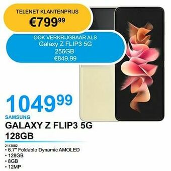 AUVA Samsung galaxy z flip3 5g 128gb aanbieding