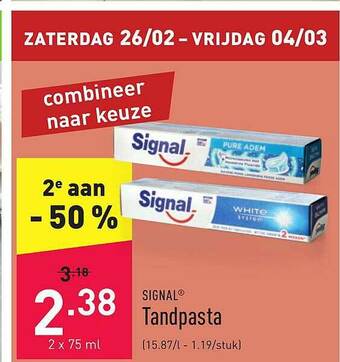 ALDI Tandpasta aanbieding