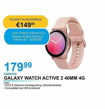 AUVA Samsung Galaxy Watch Active 2 40mm 4g aanbieding