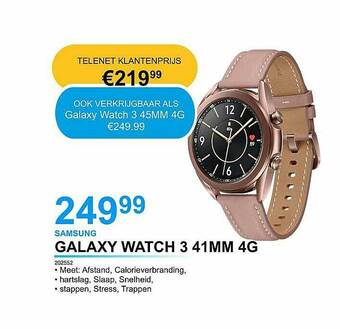 AUVA Samsung Galaxy Watch 3 41mm 4g aanbieding
