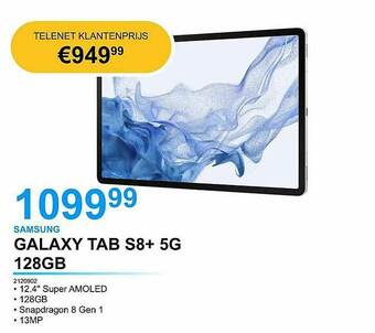 AUVA Samsung Galaxy Tab S8+ 5g 128gb aanbieding