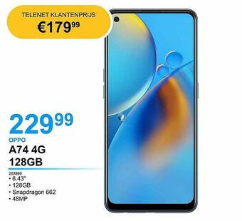 AUVA Oppo A74 4g 128gb aanbieding
