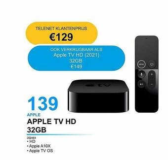 AUVA Apple Tv Hd 32gb aanbieding