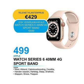 AUVA Apple Watch Series 6 40mm 4g Sport Band aanbieding