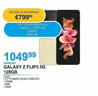 AUVA Samsung Galaxy Z Flip3 5g 128gb aanbieding