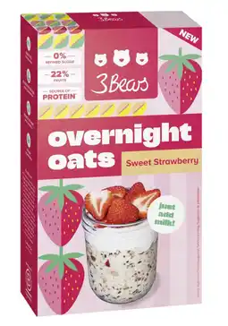 Albert Heijn 3Bears Overnight oats sweet strawberry aanbieding