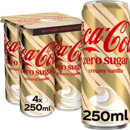 Albert Heijn Coca-Cola Zero sugar holiday creamy vanilla 4-pack aanbieding
