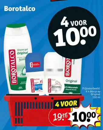 Kruidvat Borotalco 4 x deospray original 150 ml aanbieding