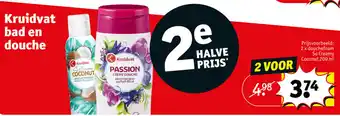 Kruidvat Kruidvat bad en douche 2 x douchefoam so creamy coconut 200 ml aanbieding
