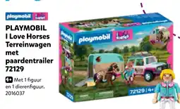Intertoys PLAYMOBIL I Love Horses Terreinwagen met paardentrailer 72129 aanbieding