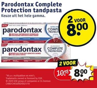 Kruidvat Parodontax complete protection tandpasta aanbieding