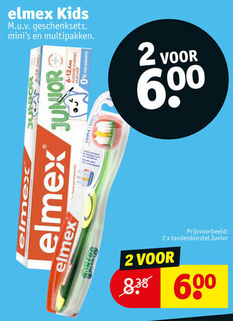 Kruidvat elmex Kids 2 x tandenborstel junior aanbieding