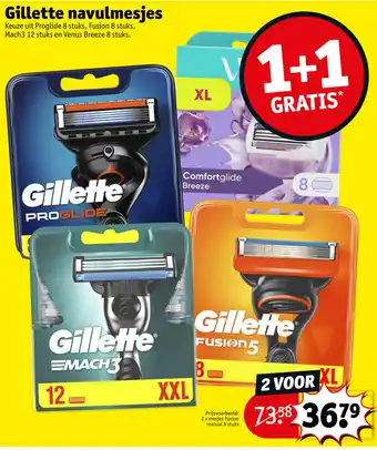 Kruidvat Gillette navulmesjes 2 x mesjes fusion manual 8 stuks aanbieding