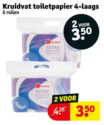 Kruidvat Kruidvat toiletpapier 4-laags 6 rollen aanbieding