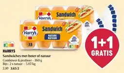 Delhaize Harrys sandwiches met boter of natuur aanbieding