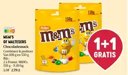 Delhaize M&M'S OF MALTESERS Chocoladesnack aanbieding