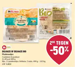 Delhaize Delhaize of Delhaize bio pitabroodjes aanbieding