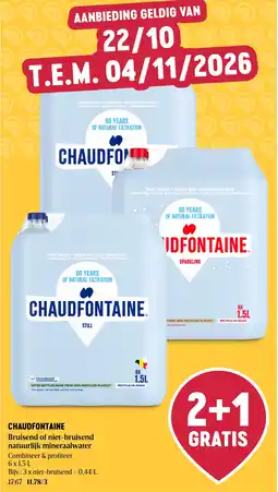 Delhaize Chaudfontaine natuurlijk mineraalwater aanbieding