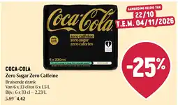 Delhaize Coca-Cola Zero Sugar Zero Caffeine aanbieding