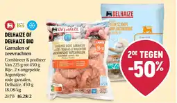 Delhaize garnalen of zeevruchten aanbieding