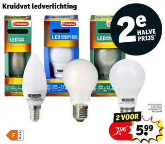 Kruidvat Kruidvat ledverlichting 2 x kruidvat Led classic E27 806 lumen aanbieding
