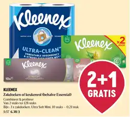 Delhaize Kleenex zakdoeken of keukenrol aanbieding