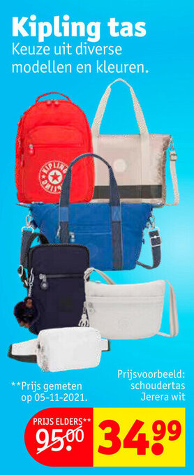 Kruidvat Kipling tas aanbieding