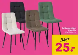 Xenos Eetkamerstoel Chenille aanbieding