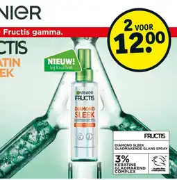 Kruidvat Fructis diamond sleek gladmakende glans spray aanbieding