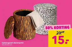 Xenos Opbergpoef dierenprint aanbieding