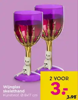 Xenos Wijnglas skelethand aanbieding