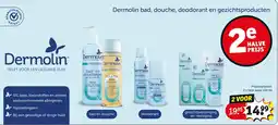 Kruidvat Dermolin bad, douche, deodorant en gezichtsproducten aanbieding