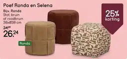 Leen Bakker Poef Ronda en Selena aanbieding