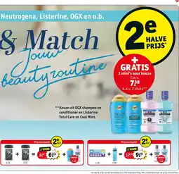 Kruidvat Neutrogena, Listerine, OGX en o.b. & Match Jouw beauty routine aanbieding