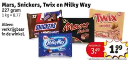Kruidvat Mars, Snickers, Twix en Milky Way aanbieding