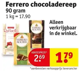 Kruidvat Ferrero chocoladereep aanbieding