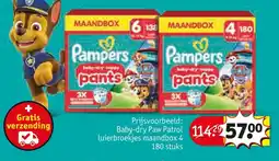 Kruidvat Baby-dry Paw Patrol luierbroekjes maandbox aanbieding