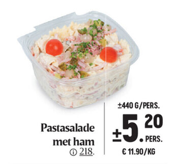 Buurtslagers Pastasalade met ham aanbieding