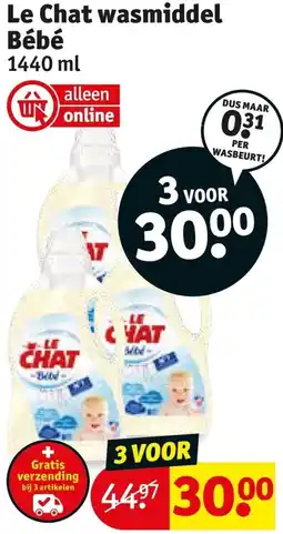 Kruidvat Le Chat wasmiddel Bébé aanbieding