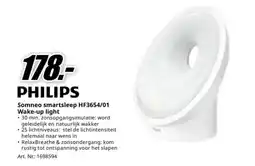 MediaMarkt Philips somneo smartsleep hf3654/01 wake-up light aanbieding